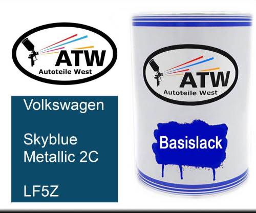 Volkswagen, Skyblue Metallic 2C, LF5Z: 500ml Lackdose, von ATW Autoteile West.